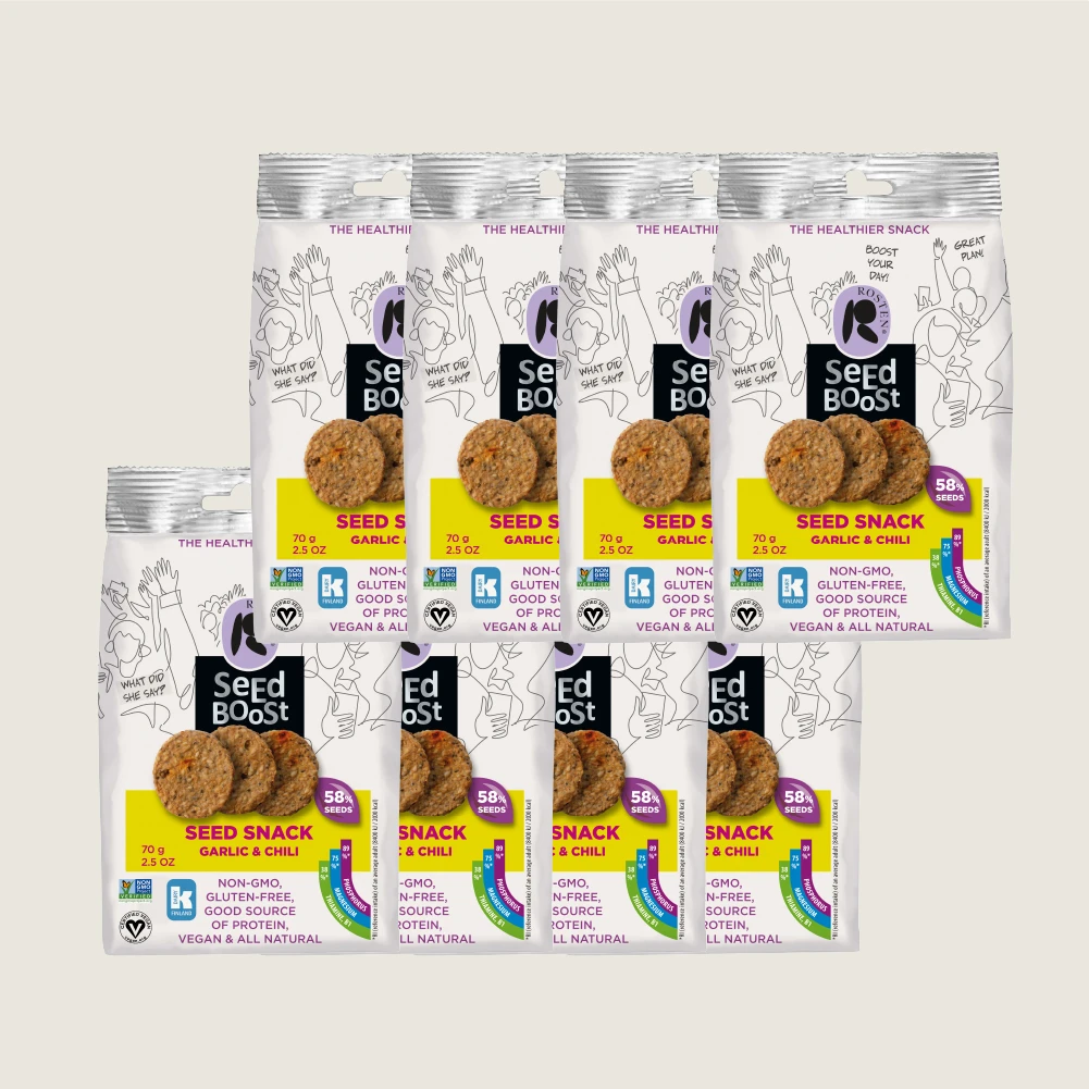 Seedboost Garlic-Chili Seed Snack – 8 Pack 2.5 oz - Image 2